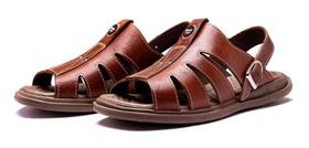 Sandália Franciscana Masculina Couro Legitmo + Tabela de Medidas