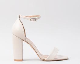 Sandália Gisele CBK Salto Alto Grosso Couro Nude Sandália Gisele CBK Salto Alto Grosso Couro Nude
