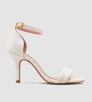 Sandália Gisele Salto Fino 7cm Velvet Off White CBK Sandália Gisele Salto Fino 7cm Velvet Off White CBK