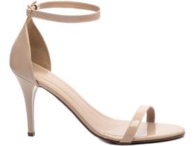 Sandália Gisele Salto Fino Alto Numeração Especial Grande Bege Arrasadora