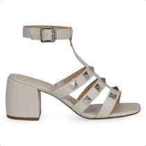 Sandalia Gladiadora Camila Ferraz Salto Bloco Confort festa