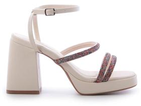 Sandalia Glam Olie Porcelana Brilho Multicolorido Tiras Aranilita Sandalia Glam Olie Porcelana Brilho Multicolorido Tiras Aranilita