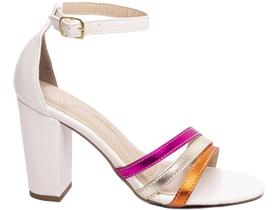 Sandália Glamour e Luxo Noturno Salto 8,5 cm - Multicolorida