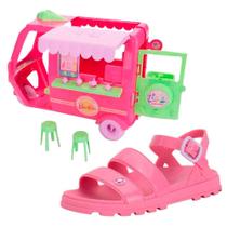 Sandalia Grendene Barbie Acompanha Carrinho