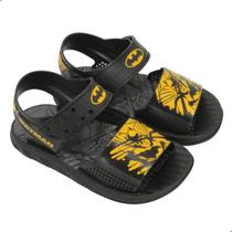 Sandália Grendene Batman Batmochila Infantil Preto Amarelo