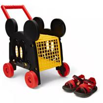 Sandália Grendene Infantil Baby Car Mickey Disney Preto Vermelho Sandália Grendene Infantil Baby Car Mickey Disney Preto Vermelho