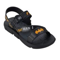 Sandália Grendene Infantil Meninos Batman Lançador Preto Amarelo