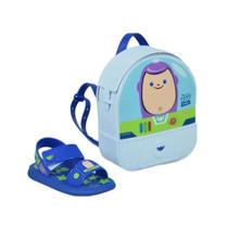 Sandália Grendene Infantil Meninos Buzz Lightyear Disney Mochila Azul Sandália Grendene Infantil Meninos Buzz Lightyear Disney Mochila Azul