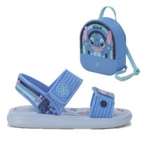 Sandália Grendene Infantil Meninos Stitch Disney Mochila Azul Claro