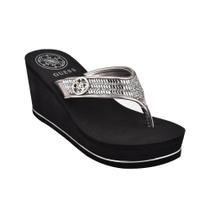 Sandália GUESS Sarraly Pewter Rhinestone Wedge US11 Sandália GUESS Sarraly Pewter Rhinestone Wedge US11