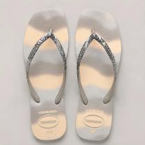 Sandalia havaiana slim square glitter party fc