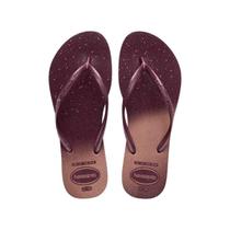 Sandalia Havaianas Chinelo Slim Gloss Terra Roxa