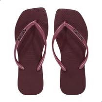 Sandália Havaianas Slim Square Logo Metallic - Amaranto