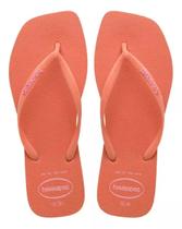 Sandália Havaianas Slim Square Logo Pop Up - Rosa Clay