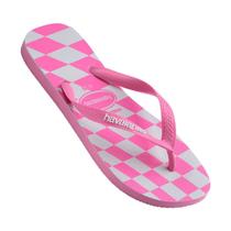 Sandália Havaianas Top Distorted Chk P.Lemona - Rosa/Branco