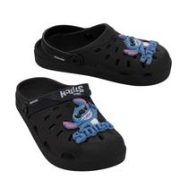 Sandália Infantil Babuche Disney Urban Stitch Macia e Leve Preta Grendene Kids 23197 Clog