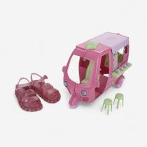 Sandália Infantil Barbie Com Sorveteria Rosa Glitter