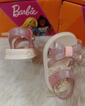 Sandalia infantil barbie soft pink laço 23257