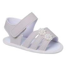 Sandália Infantil Bebê Menina antiderrapante Flor Strass