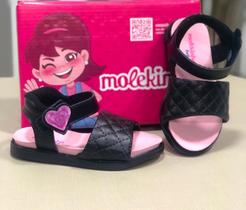 Sandália Infantil Bebê Molekinha Pink-Preto- 2714.216