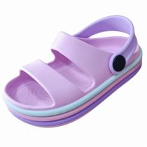 Sandália Infantil Clog - Rosa, Lilás e Verde