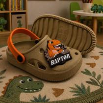 Sandália Infantil Dinossauro Raptor Menino Babuche Antiderrapante Confortável Macio