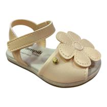 Sandália Infantil Espadrilhe Pampili Lala Flor Pêssego