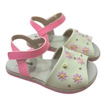 Sandália Infantil Espadrilhe Pampili Lala Flor Rosa Nude 761.005