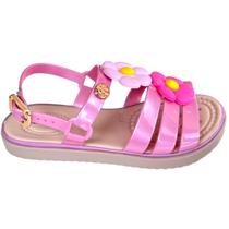 Sandália Infantil Feminina Flat Form Flor MissMiss Blogueira