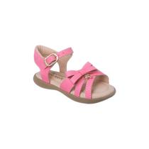 Sandália Infantil Feminina Ortopé Carinhoso Tiras e Laço Rosa Candy Pingente Dourado