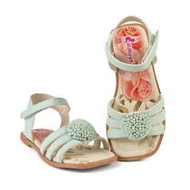 Sandália Infantil Feminina Rasteira Menina Leve Verde/Brilho Gatatuya