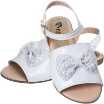 Sandália Infantil Feminina Social Confortável Antiderrapante Laço Glitter