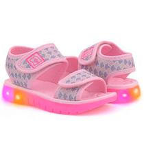 Sandália Infantil Feminino Novopé c/ Luzes Led Sereia Rosa