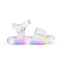 Sandália Infantil Glitter com tiras autocolantes e Luz de Led Pampili Mini