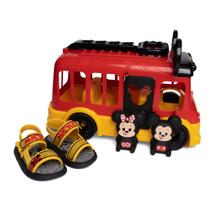 Sandália Infantil Grendene Baby Mickey Tiras Preto/Amarelo