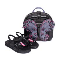 Sandália Infantil Grendene Barbie Fly com Mochila Preto Sandália Infantil Grendene Barbie Fly com Mochila Preto