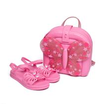 Sandália Infantil Grendene Barbie Fly com Mochila Rosa