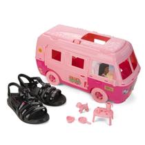 Sandália Infantil Grendene Barbie Road Trip Preto