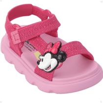 Sandália Infantil Grendene Kids Disney Easy Minnie Tira Autocolante Rosa