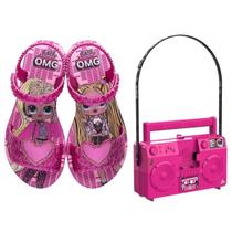 Sandália Infantil Grendene LOL OMG Boombox Pink Menina Sandália Infantil Grendene LOL OMG Boombox Pink Menina
