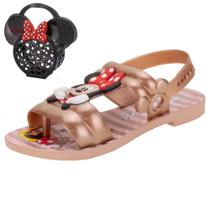 Sandália Infantil Grendene Minnie Mouse Show Bag 22167 - Cor: Rosa - Tamanho: 28