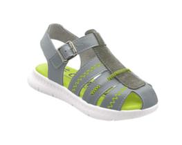 Sandália Infantil Guty Cinza/Verde Limão Pé com Pé Sandália Infantil Guty Cinza/Verde Limão Pé com Pé