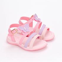 Sandália Infantil Kidy Bebê Pérola Borboleta Rosa Colorido