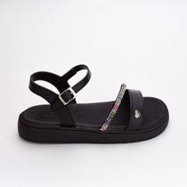 Sandália Infantil Kidy Mini Flat Form Com Strass Preto