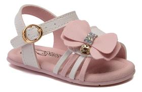 Sandália Infantil Klin Cup Cake Branco E Rosa Claro 515.213 Sandália Infantil Klin Cup Cake Branco E Rosa Claro 515.213