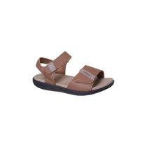 Sandália Infantil Masculina Ortopé Autêntica Fecho Duplo Caramelo