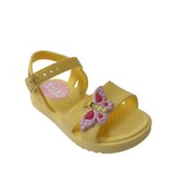 Sandália infantil menina amarelo/borboleta. Melky calçados.