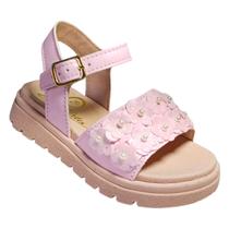 Sandália Infantil Menina Blogueira com Flores e Pérolas Conforto e Estilo - Bella Artes Sandália Infantil Menina Blogueira com Flores e Pérolas Conforto e Estilo - Bella Artes