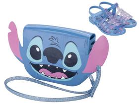 Sandália Infantil Menina Com Bolsa Stitch Azul Grendene Kids