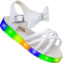 Sandalia Infantil Menina Com Led Colorido Confortavel